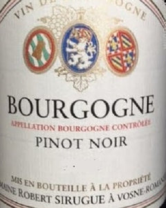 2019 Bourgogne Rouge, Domaine Sirugue, Burgundy, France